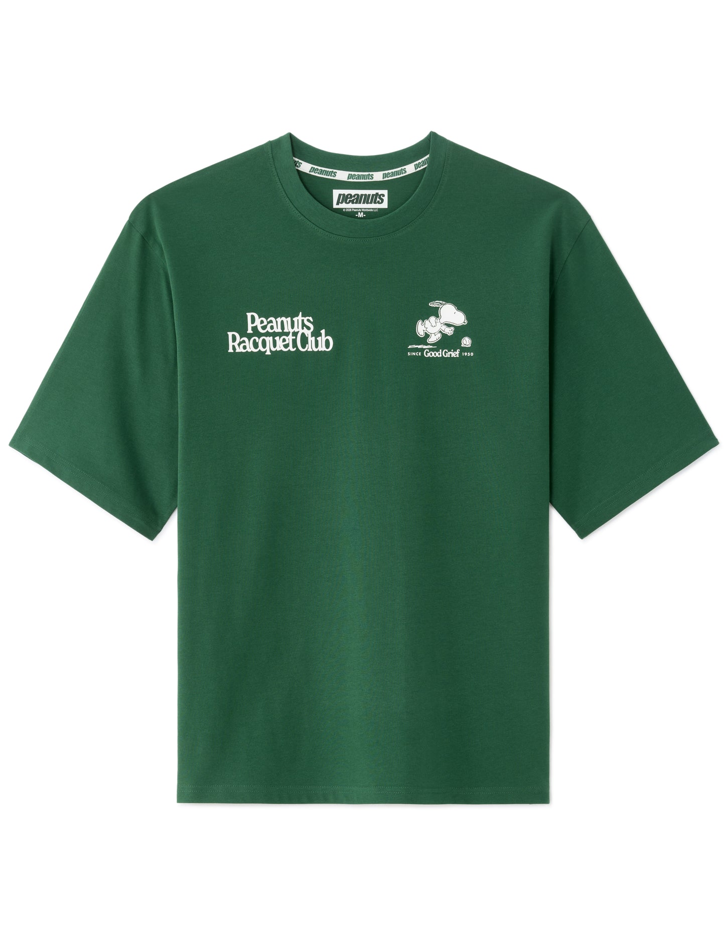 Peanuts Regular Fit 100% Cotton Printed Crew Neck T-Shirts - Green