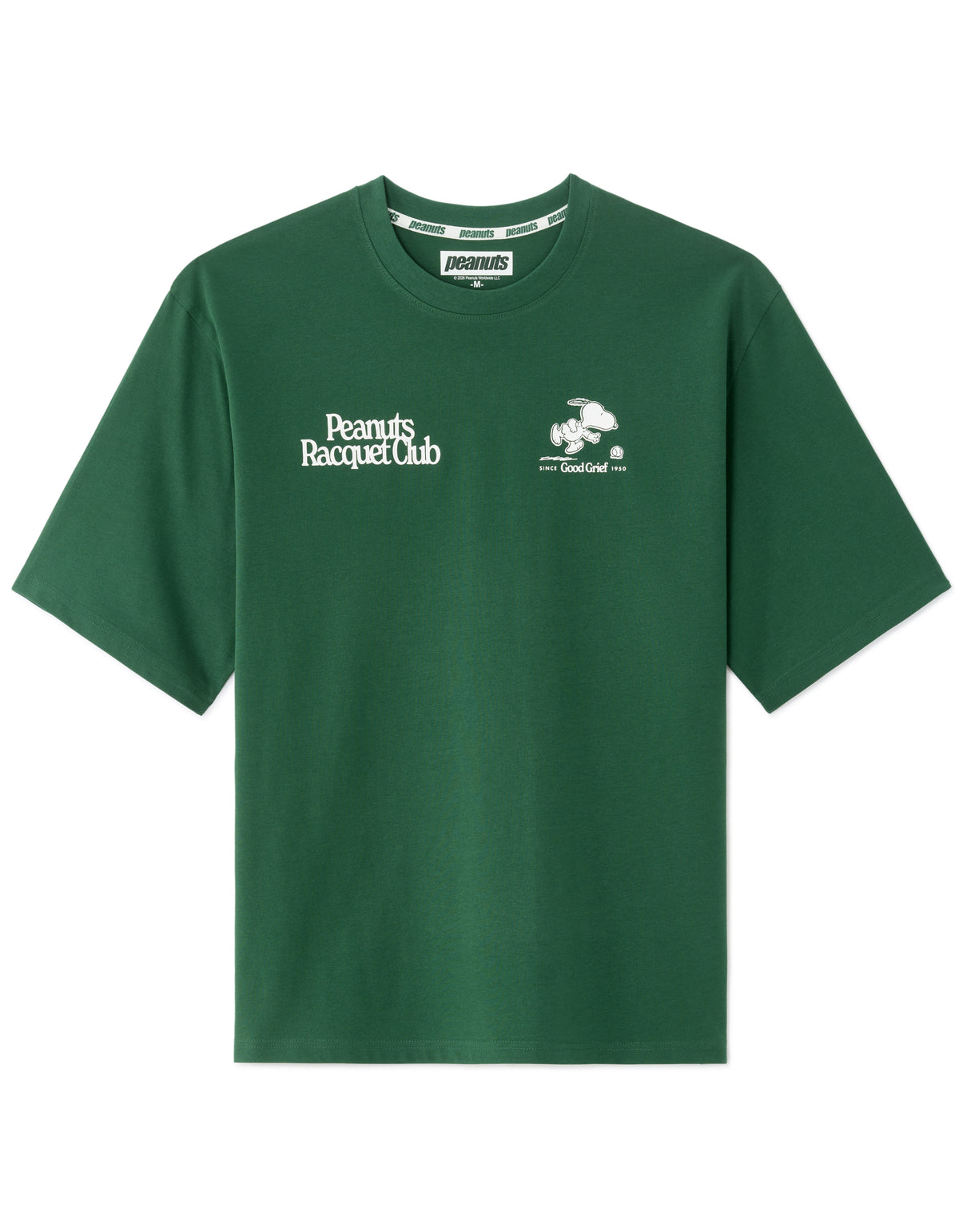 Peanuts Regular Fit 100% Cotton Printed Crew Neck T-Shirts - Green