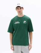 Peanuts Regular Fit 100% Cotton Printed Crew Neck T-Shirts - Green