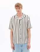 Regular Fit Poly-Cotton Cuban Collar Shirts - White