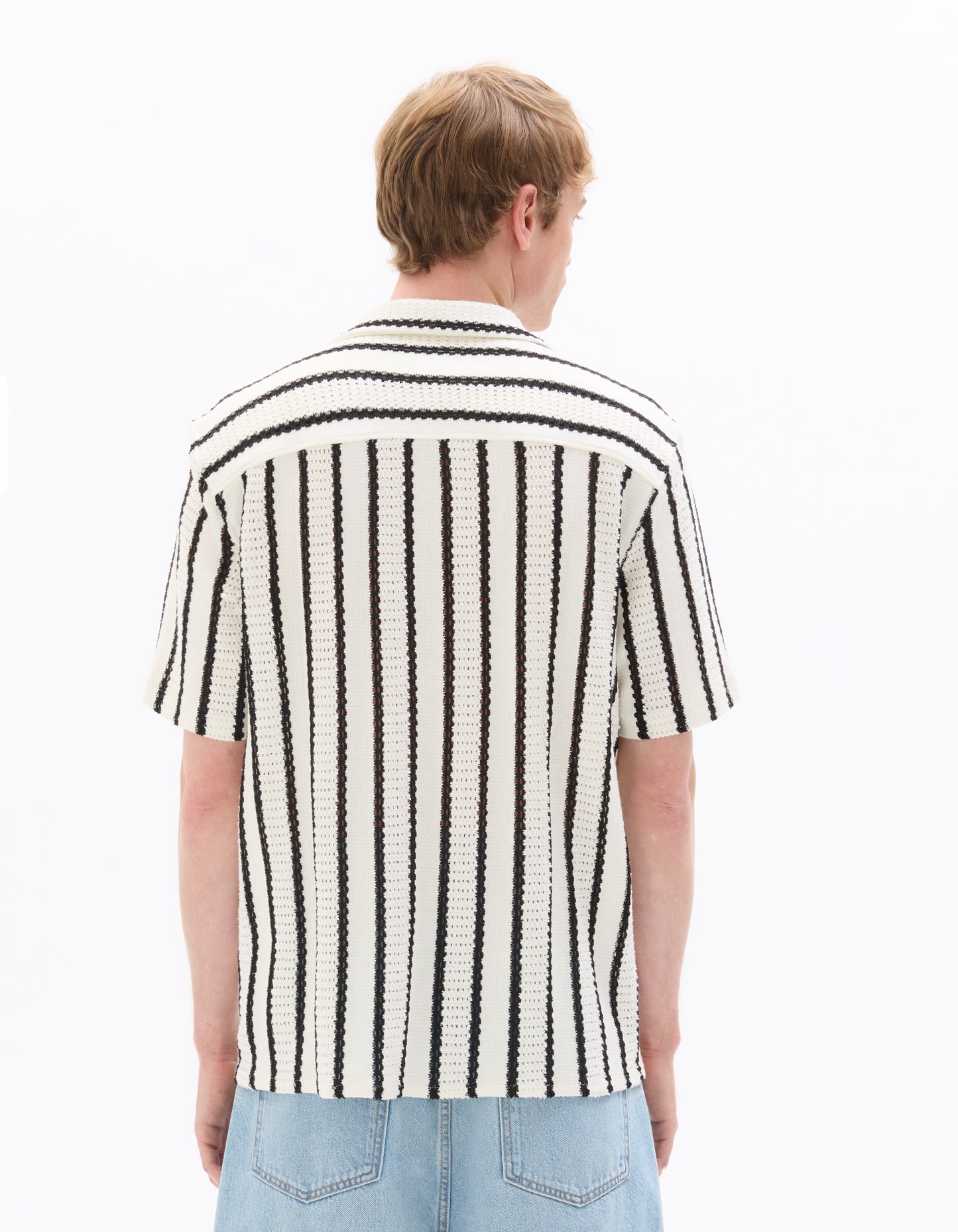 Regular Fit Poly-Cotton Cuban Collar Shirts - White