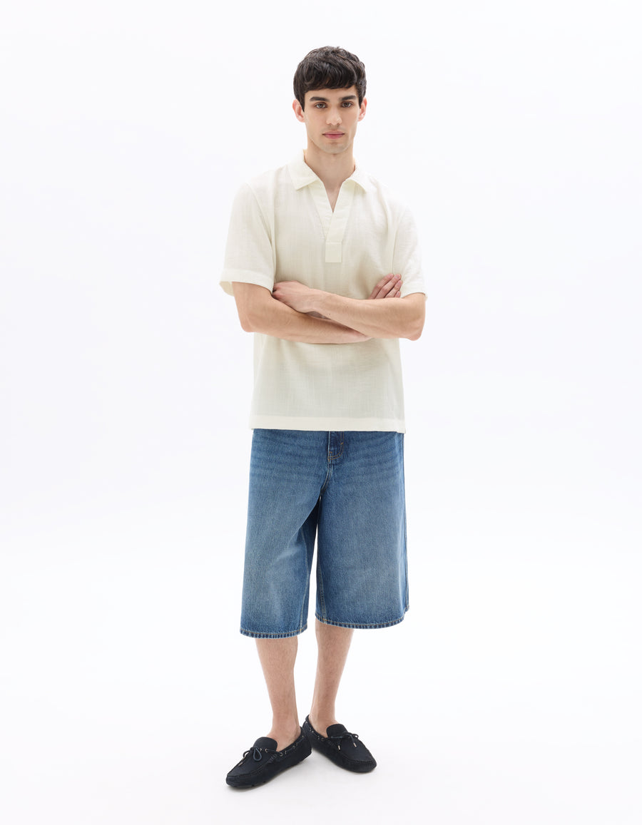Regular Fit Poly-Viscose Textured Spread collar Shirts