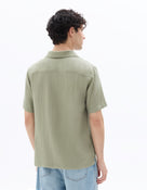 Regular Fit Poly-Viscose Textured Spread collar Shirts