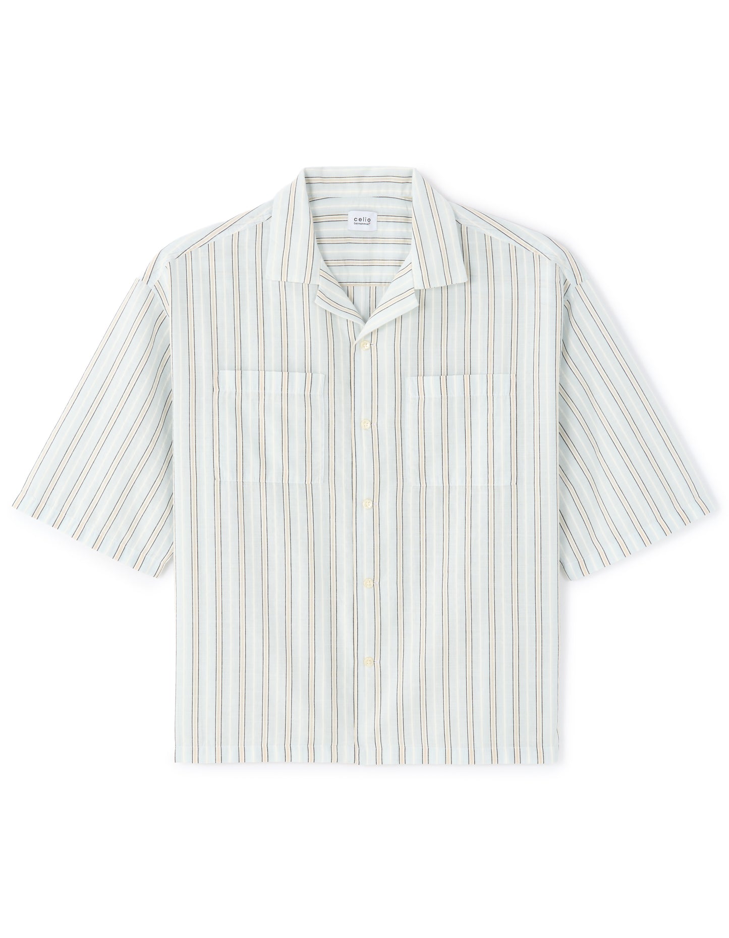 Celio Stripes  Cotton Blue Shirt