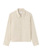 Regular Fit 100% Linen Regular Collar Jackets - Cream