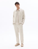 Regular Fit 100% Linen Regular Collar Jackets - Cream