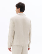 Regular Fit 100% Linen Regular Collar Jackets - Cream