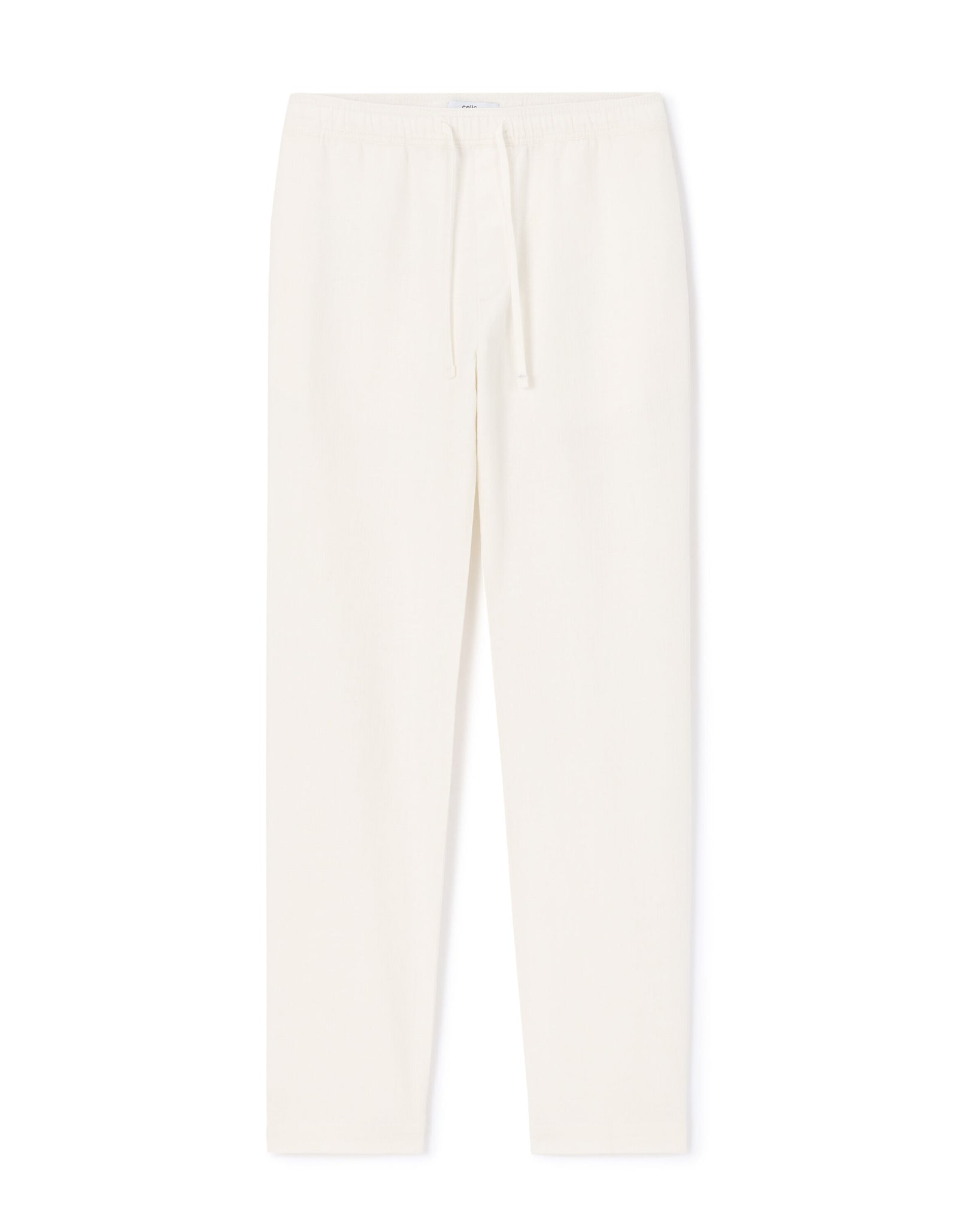 Celio Men White Solid Relaxed Fit Cotton Trousers