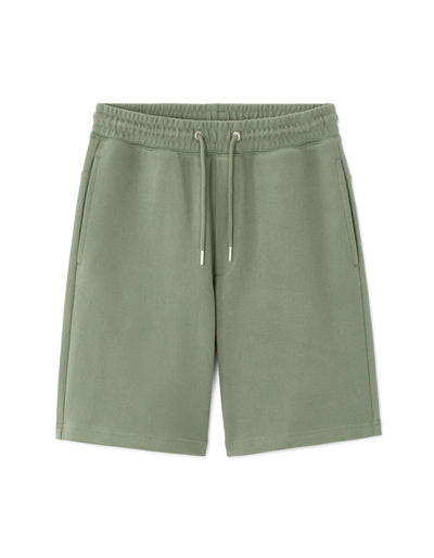 Celio Solid Regular Fit Cotton-Poly-Blend Green Shorts