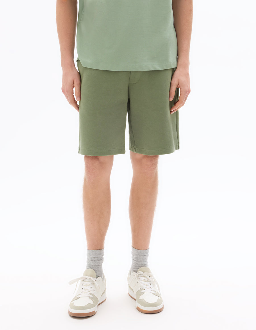 Regular Fit Cotton Blend Shorts - Green