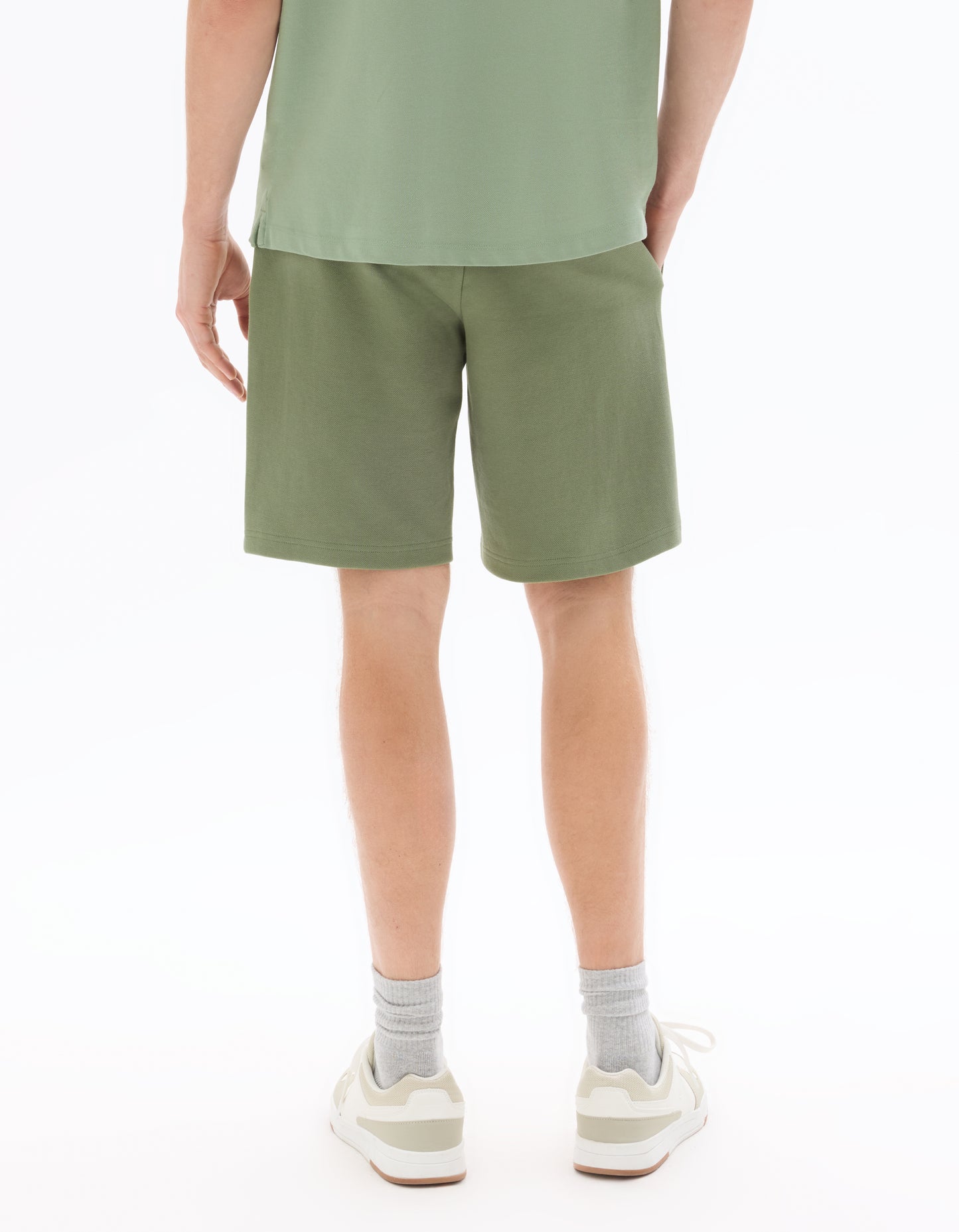 Regular Fit Cotton Blend Shorts - Green