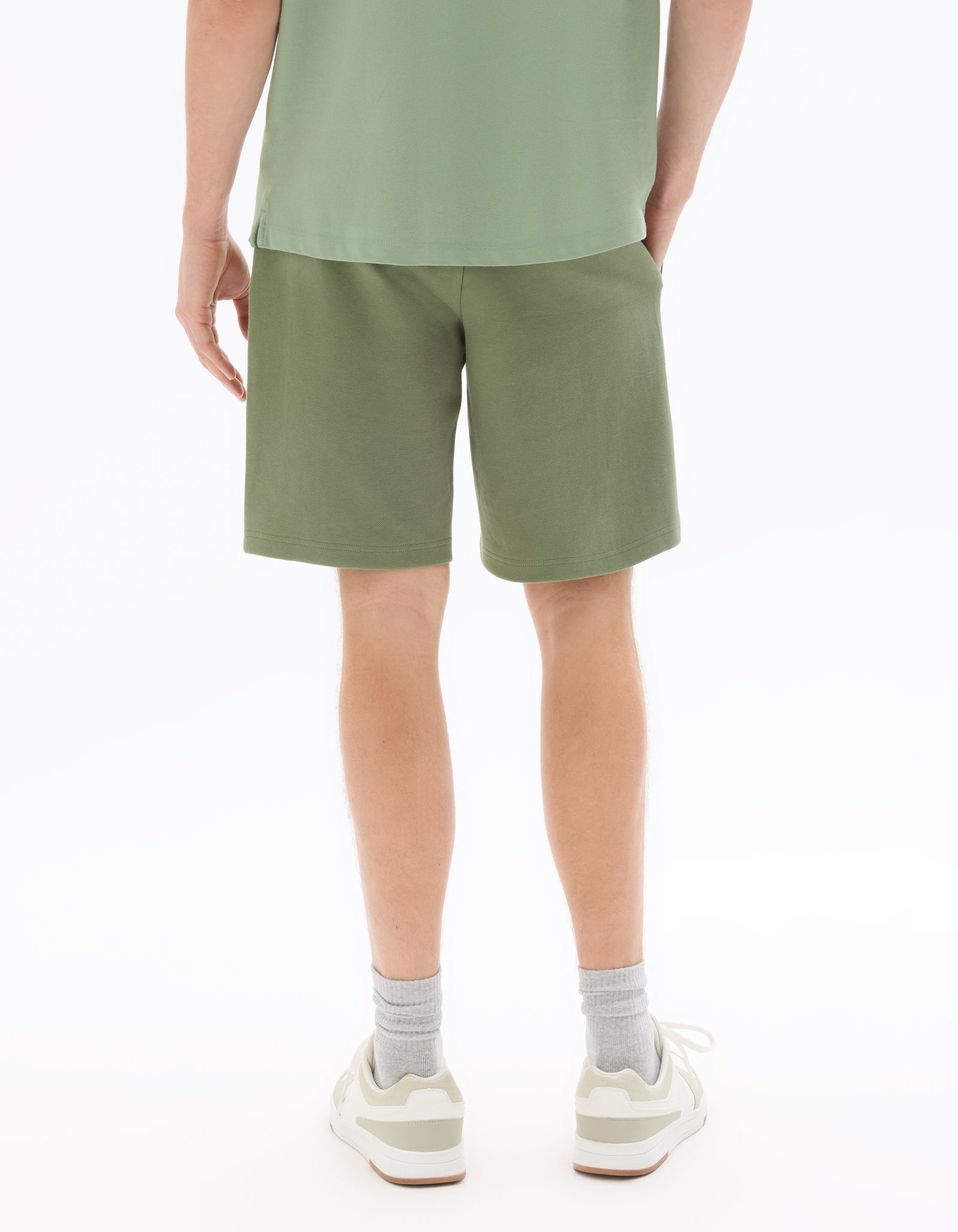 Regular Fit Cotton Blend Shorts - Green