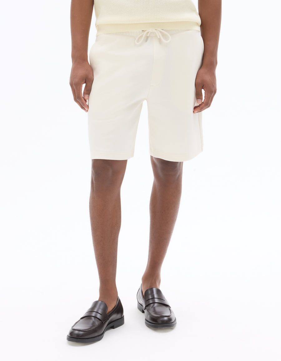 Regular Fit Cotton Blend Shorts - Beige