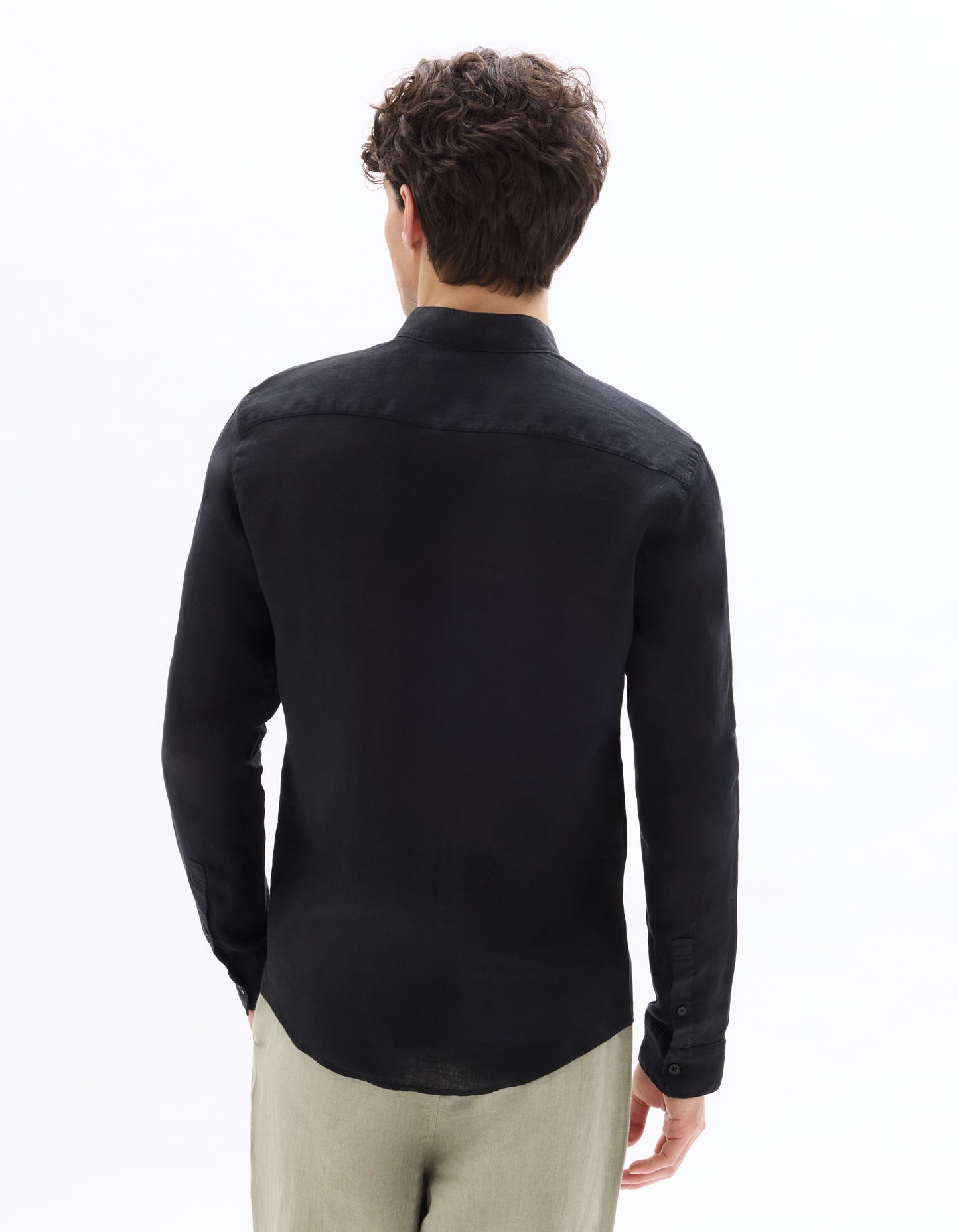 Celio Men Black Solid Regular Fit 100% Linen Shirts