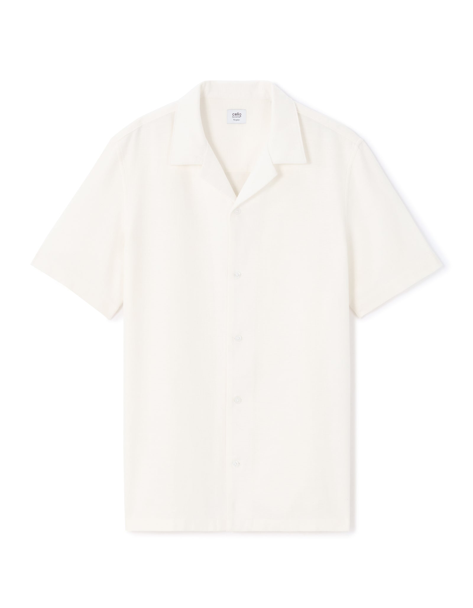 Celio Solid  Cotton White Shirt