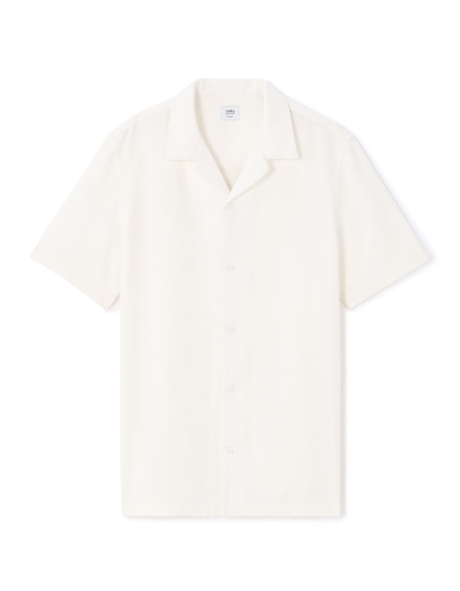 Celio Solid  Cotton White Shirt