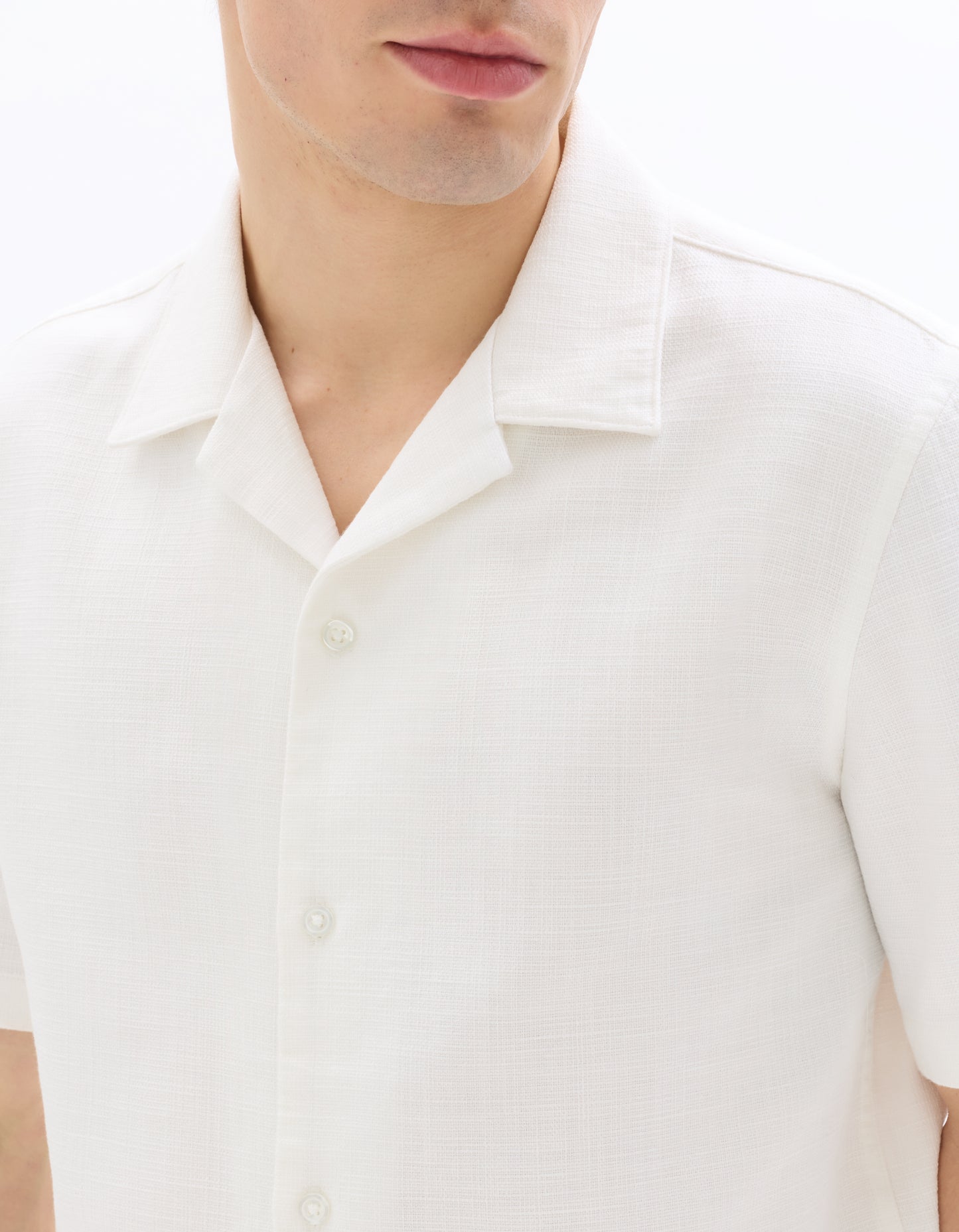 Celio Solid  Cotton White Shirt