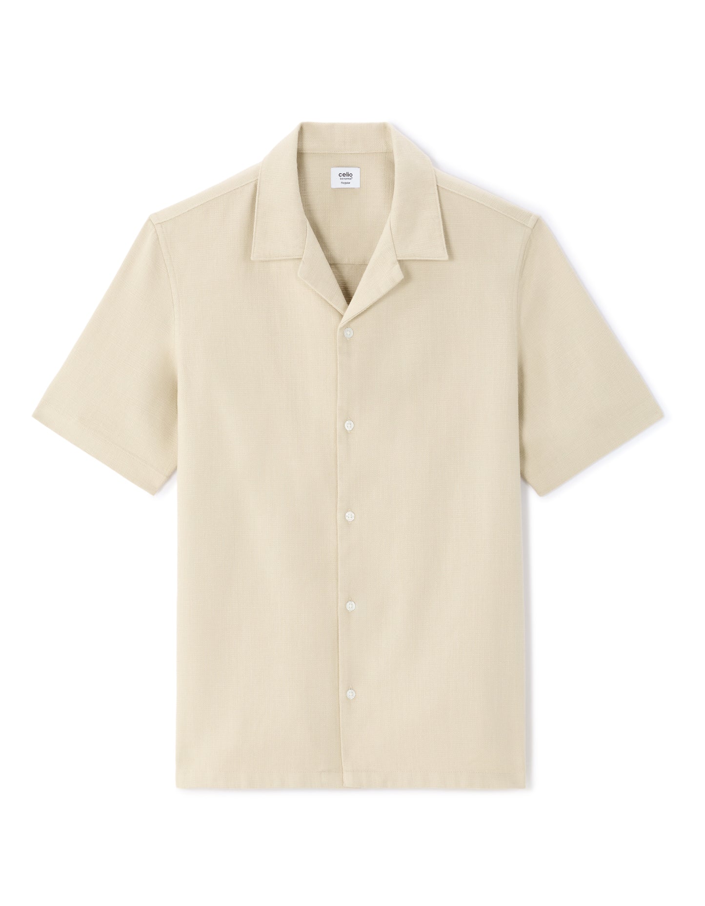 Celio Solid  Cotton Beige Shirt