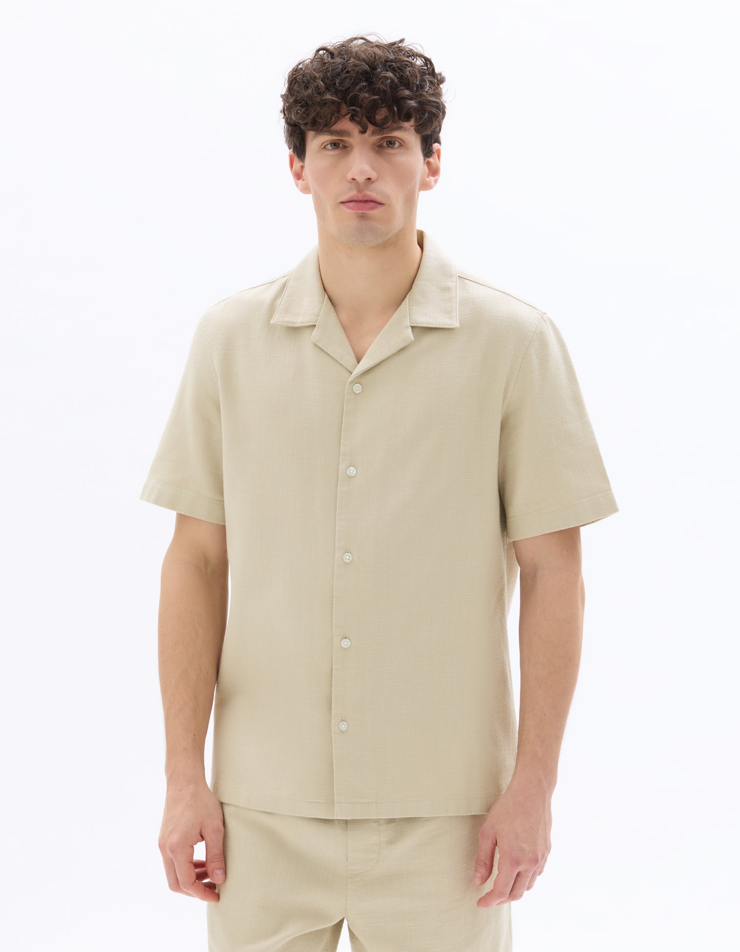 Celio Solid  Cotton Beige Shirt
