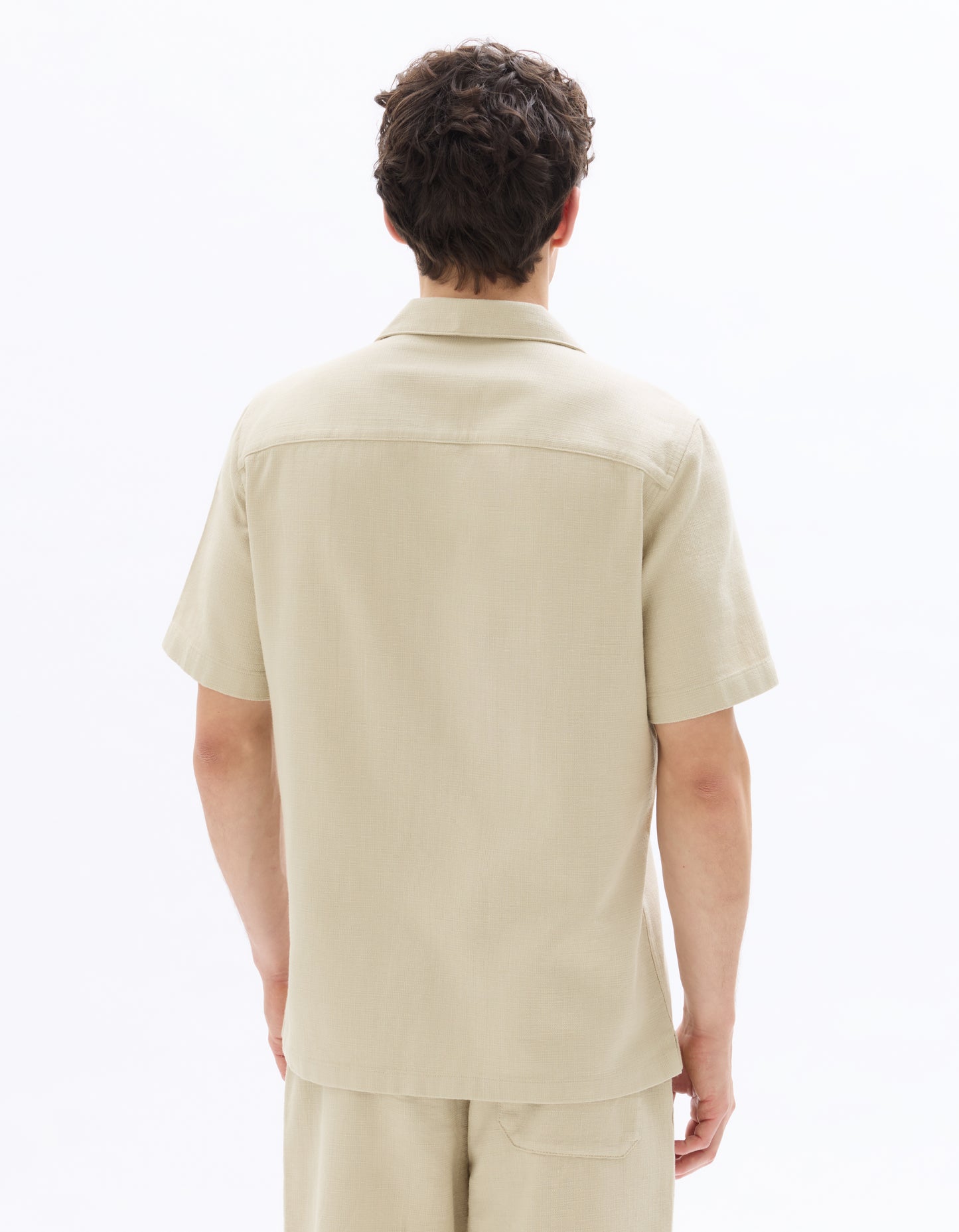 Celio Solid  Cotton Beige Shirt
