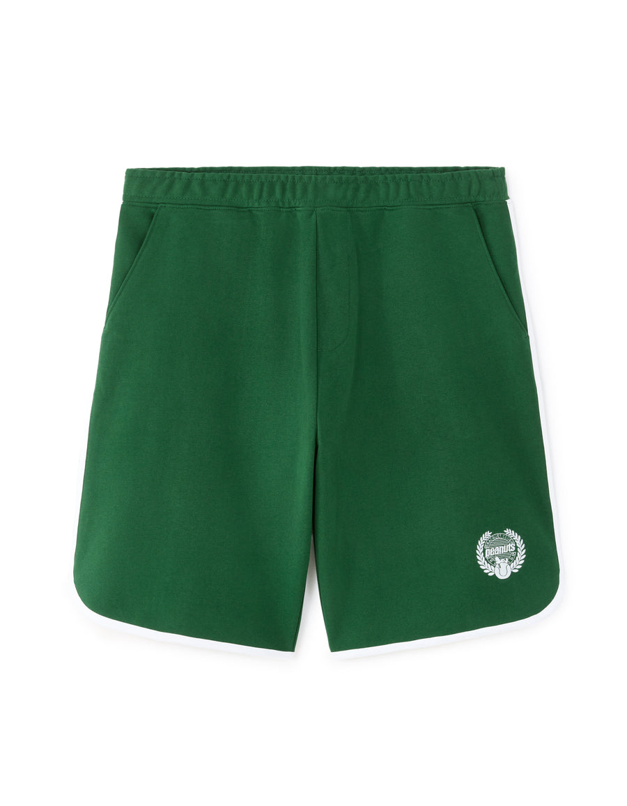 Peanuts Regular Fit 100% Cotton Solid Shorts - Green