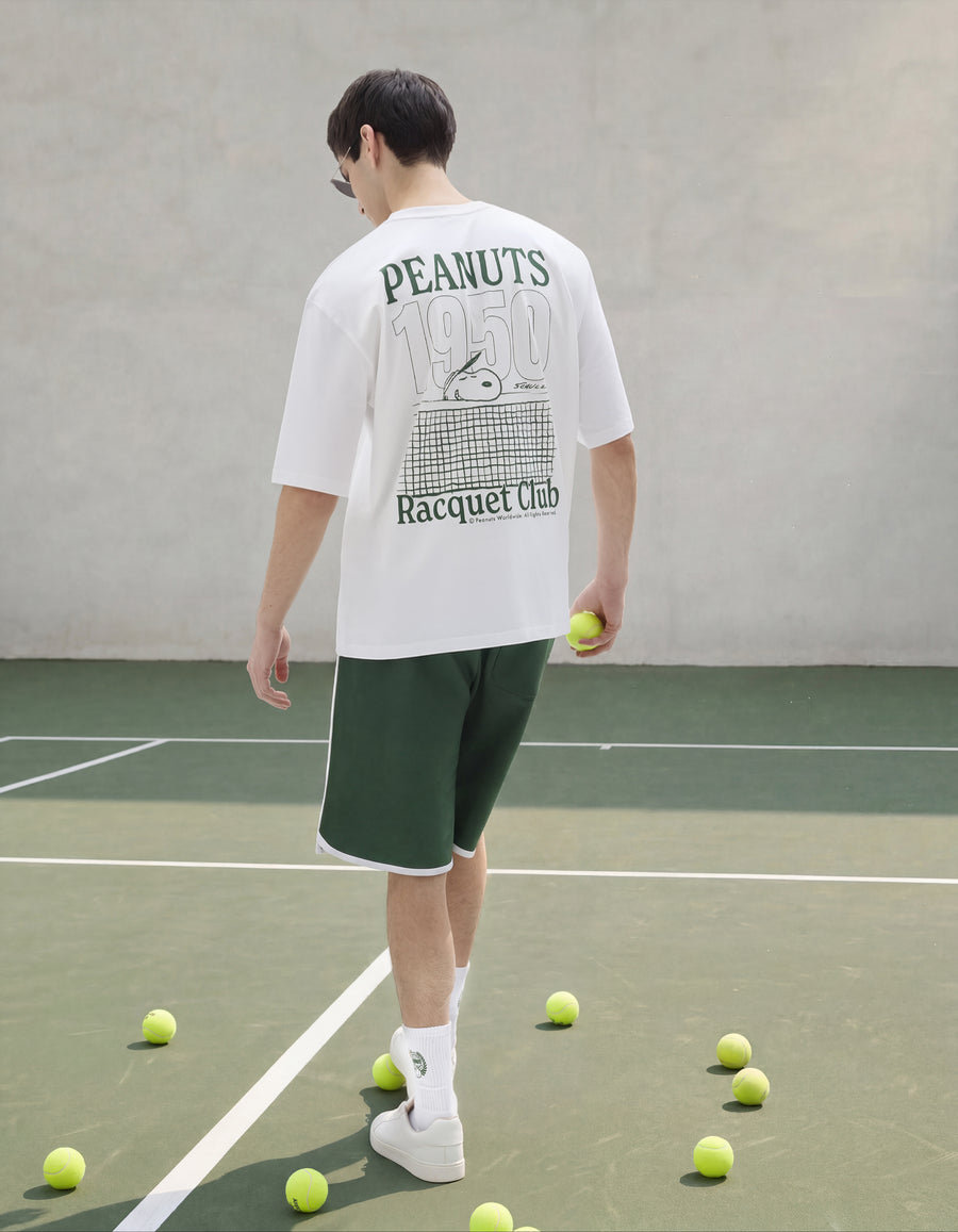 Peanuts Regular Fit 100% Cotton Solid Shorts - Green