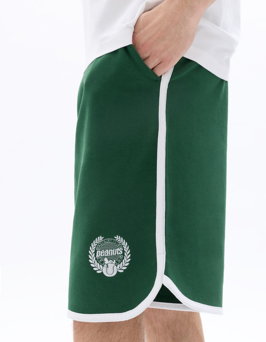Peanuts Regular Fit 100% Cotton Solid Shorts - Green