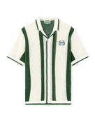 Peanuts Regular Fit 100% Cotton Stripes Cuban Collar Shirts - White