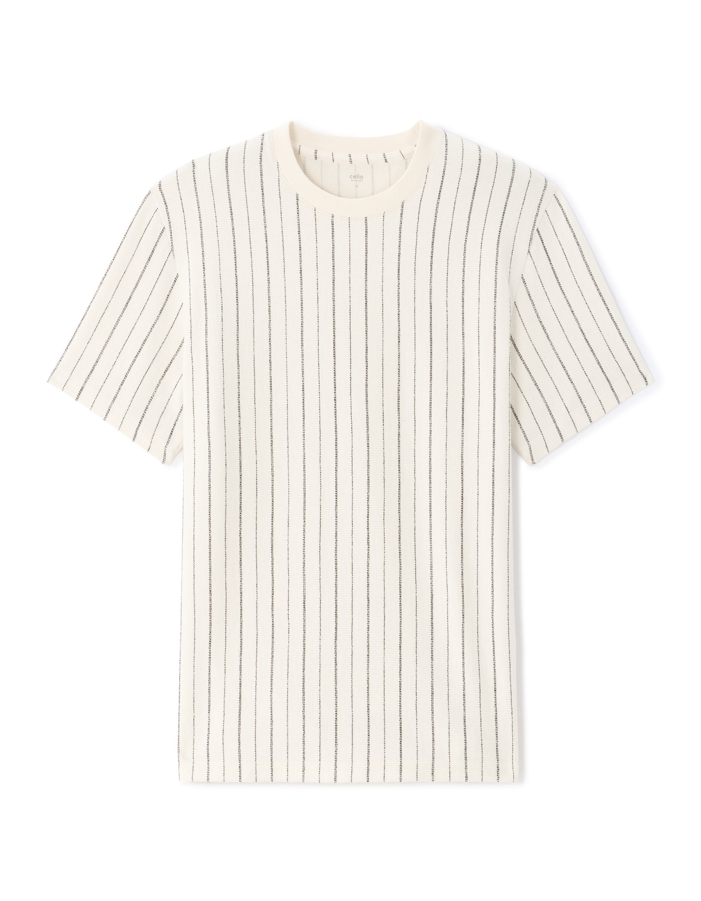 Celio Mens Off-White Solid Boxy Fit Cotton T-Shirts