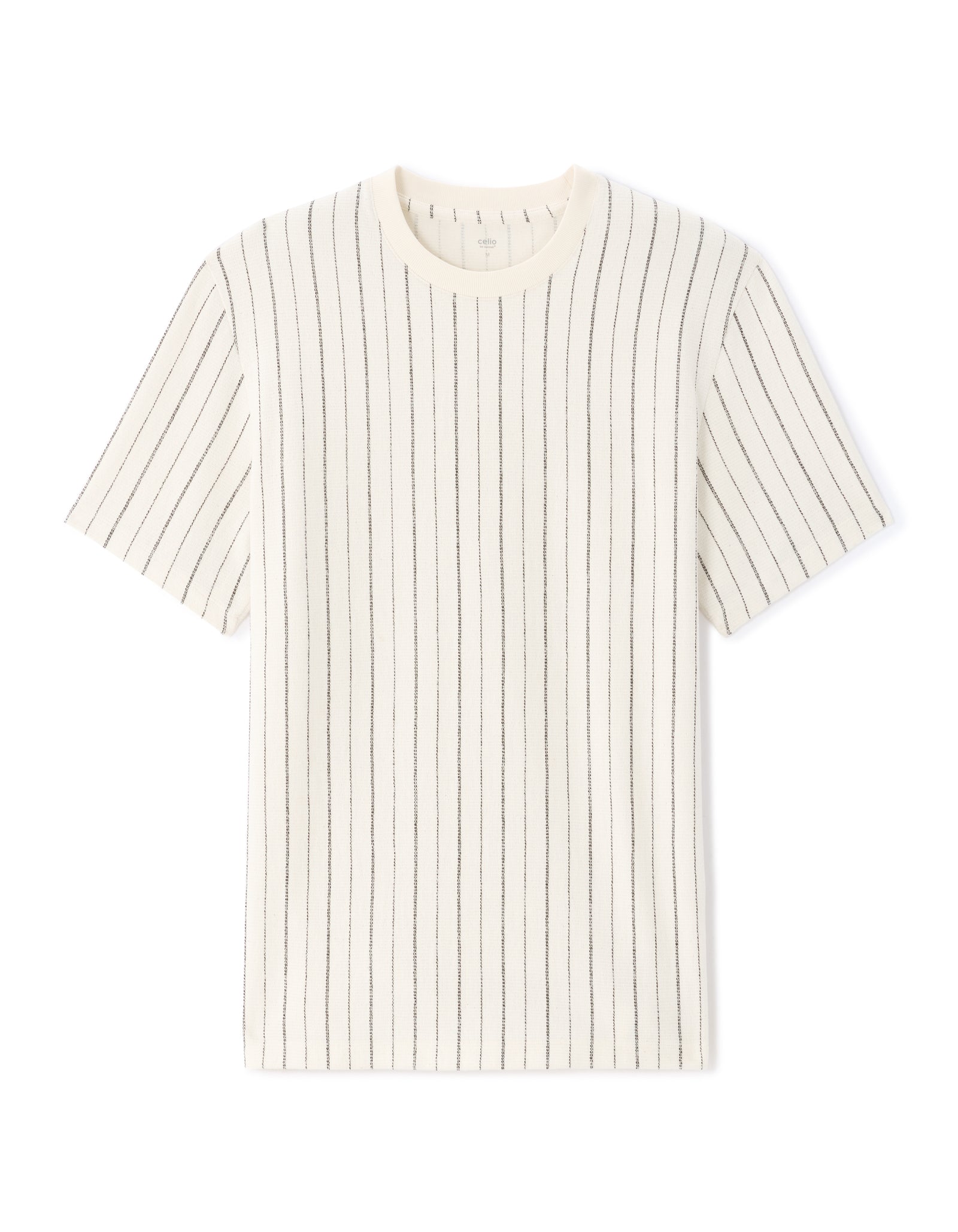 Celio Mens Off-White Solid Boxy Fit Cotton T-Shirts