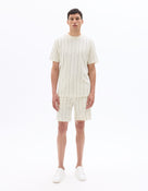 Celio Mens Off-White Solid Boxy Fit Cotton T-Shirts