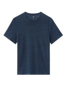 Celio Mens Blue Solid Regular Fit Linen T-Shirts