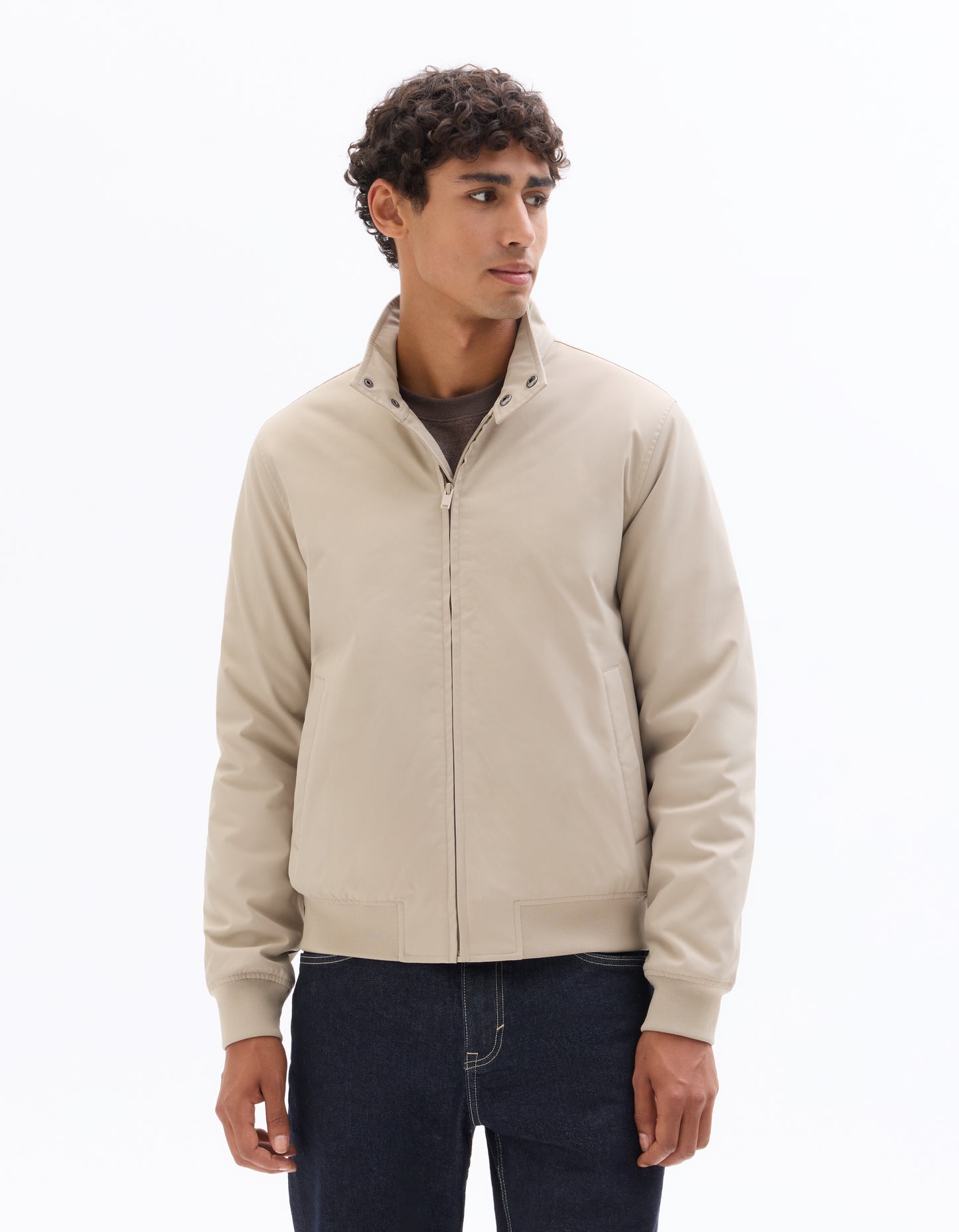 Regular Fit 100% Polyester Solid High Neck Jackets