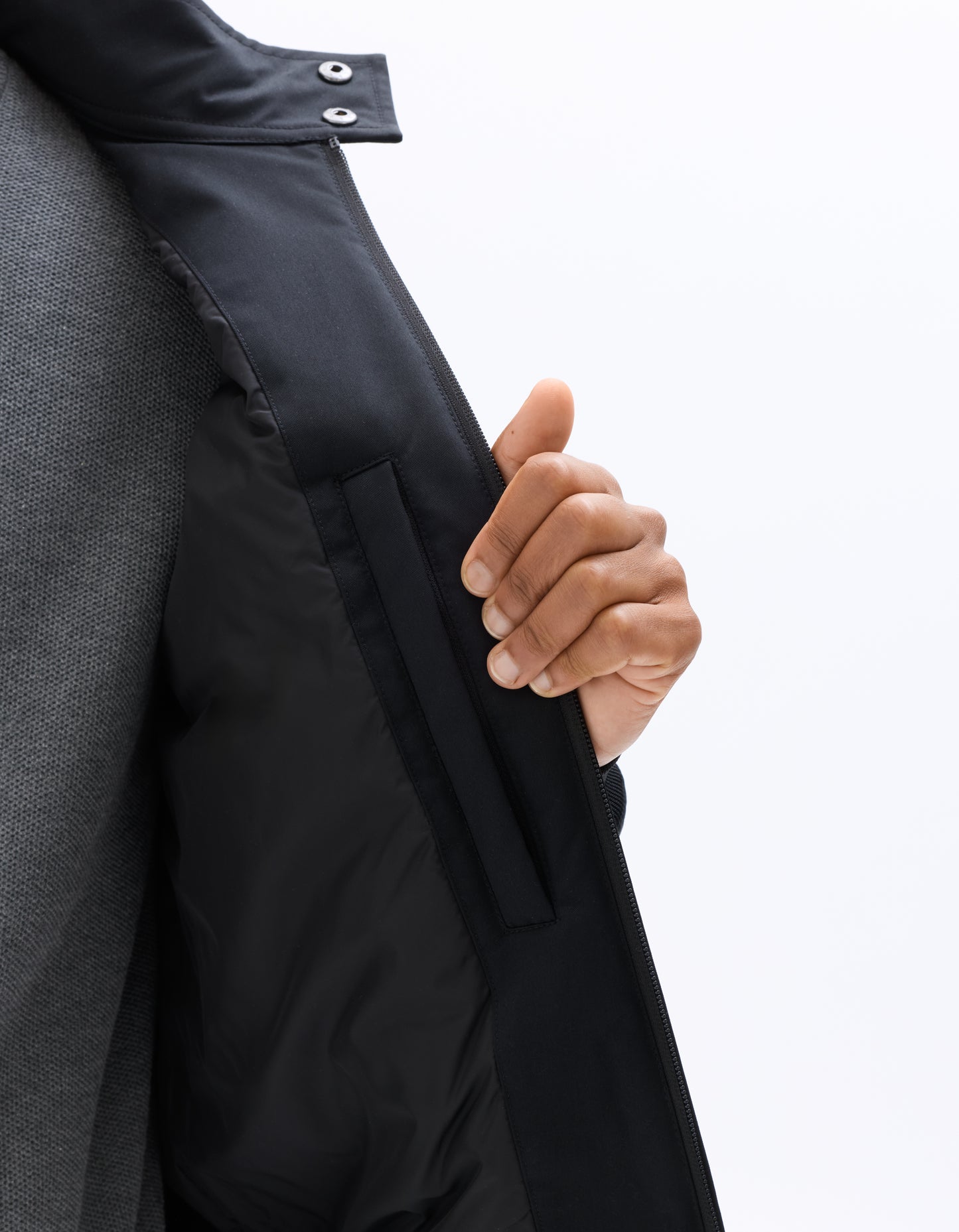 Regular Fit 100% Polyester Solid High Neck Jackets
