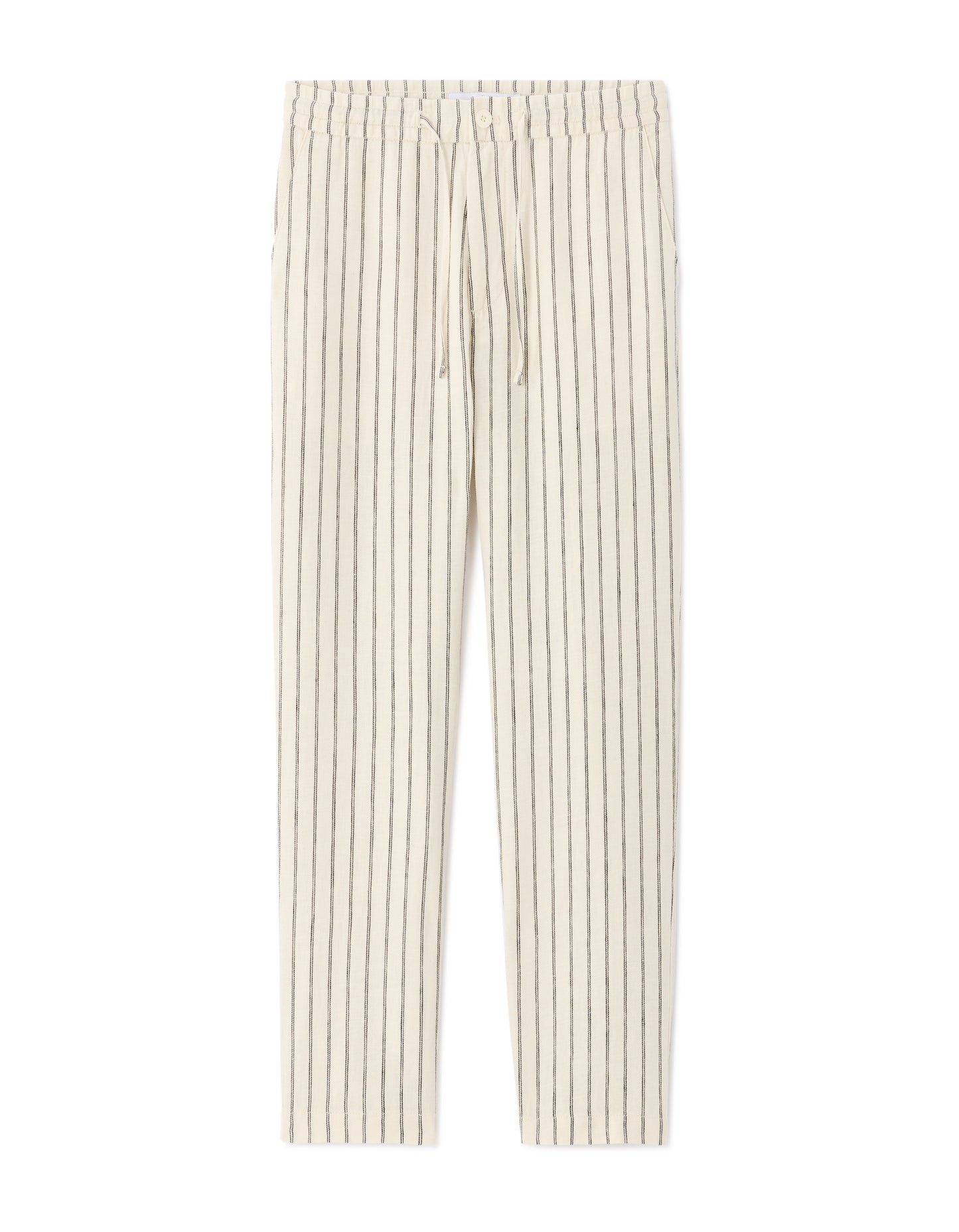 Celio Solid Straight Fit Linen Off-White Trousers