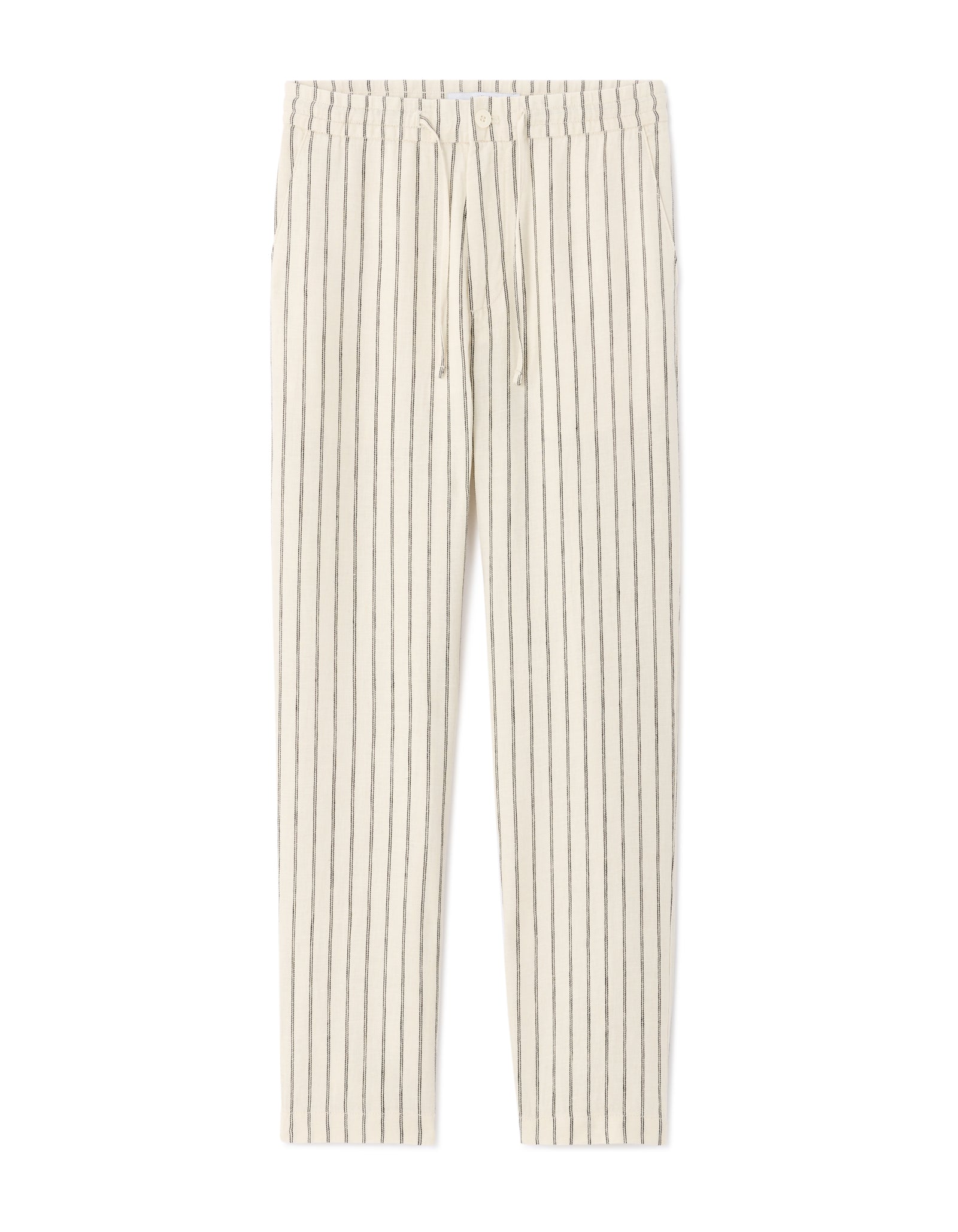 Celio Solid Straight Fit Linen Off-White Trousers