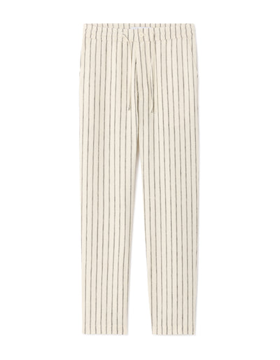 Celio Solid Straight Fit Linen Off-White Trousers