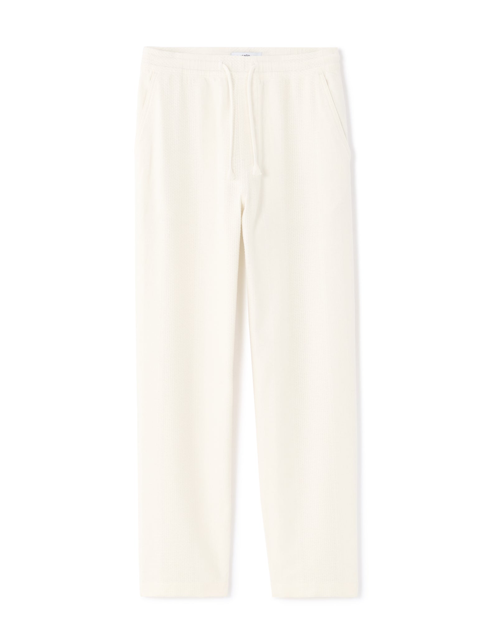 Celio Mens White Solid Straight Fit Cotton Casual Trouser