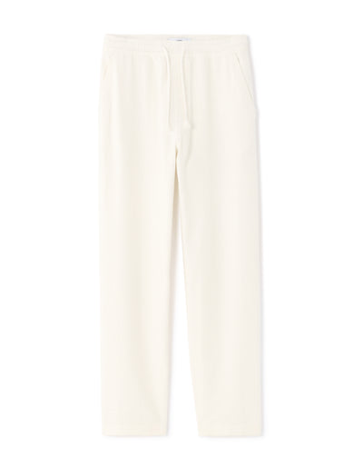 Straight Fit 100% Cotton Solid Trousers - White