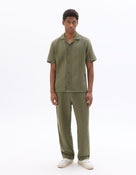 Celio Mens Khaki Solid Straight Fit Cotton Casual Trouser
