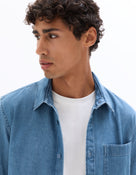 Regular Fit 100% Cotton Solid Spread Collar Shirts - Blue