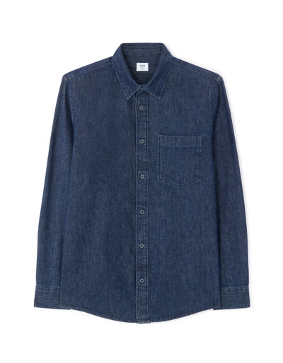 Regular Fit 100% Cotton Spread Collar Shirt - Blue