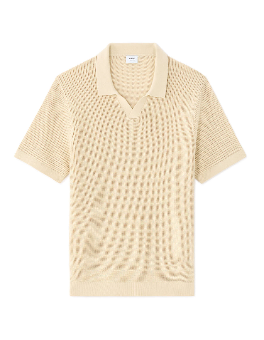 Regular Fit 100% Cotton Polo T-Shirt - Beige