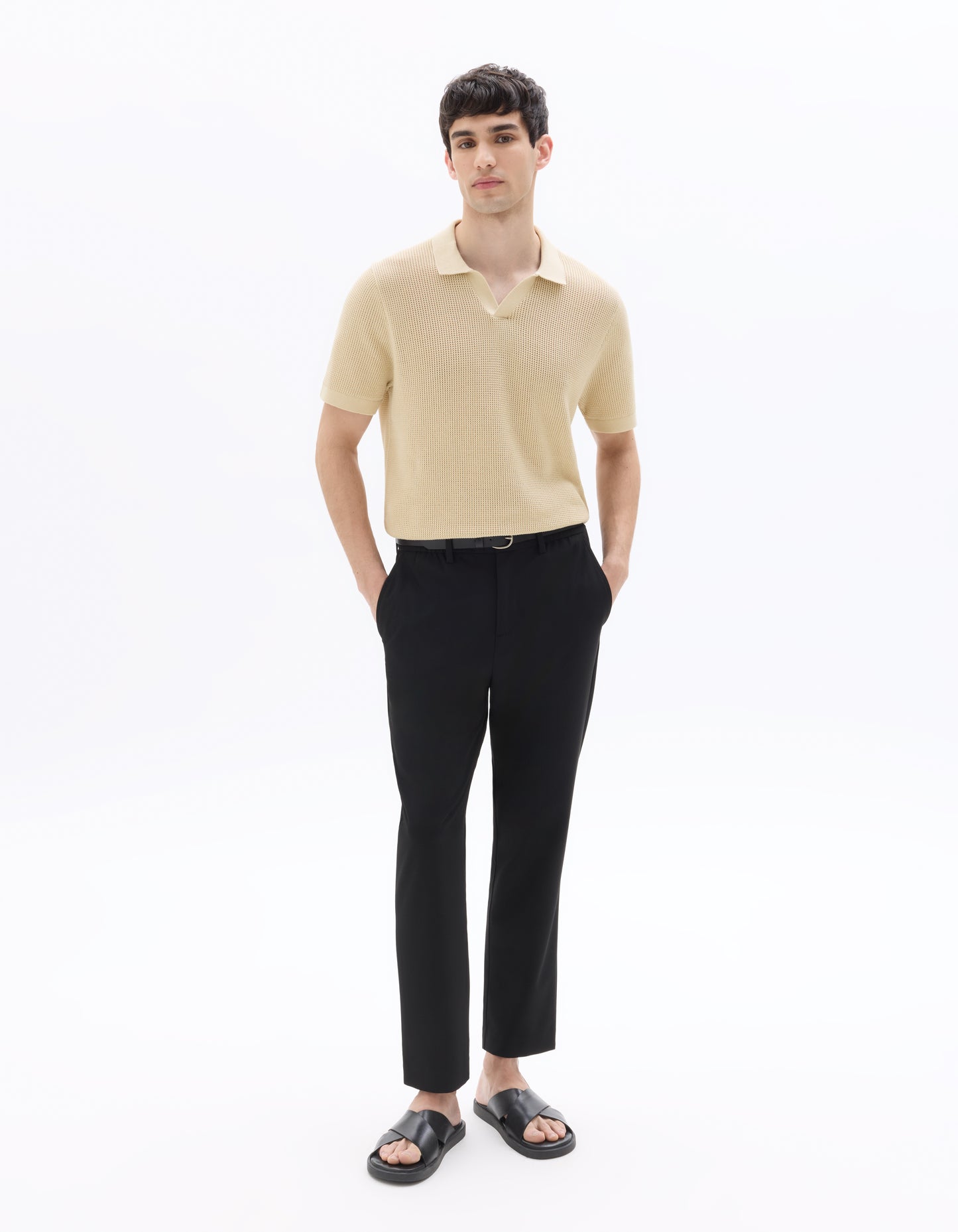 Regular Fit 100% Cotton Polo T-Shirt - Beige