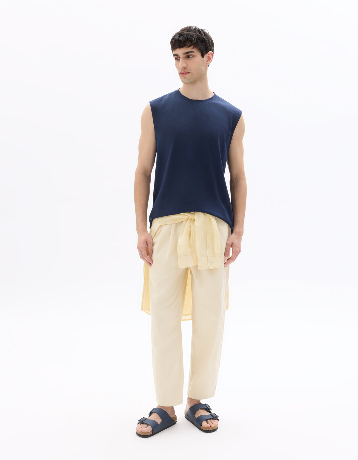 Regular Fit Poly-Cotton Solid Crew Neck T-Shirts