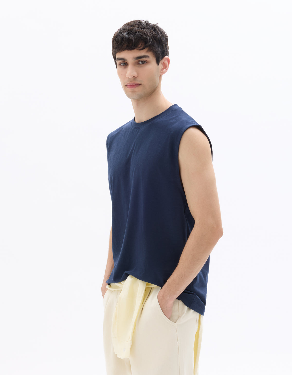 Regular Fit Poly-Cotton Solid Crew Neck T-Shirts
