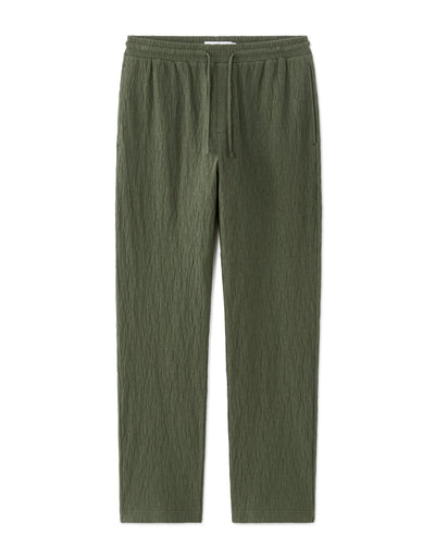 Straight Fit Poly-Cotton Casual Trouser - Olive