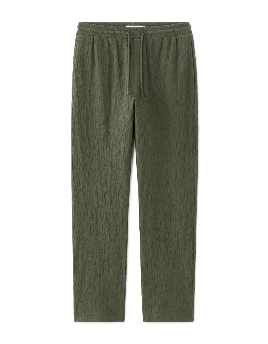 Straight Fit Poly-Cotton Casual Trouser - Olive