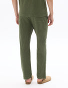 Straight Fit Poly-Cotton Casual Trouser - Olive