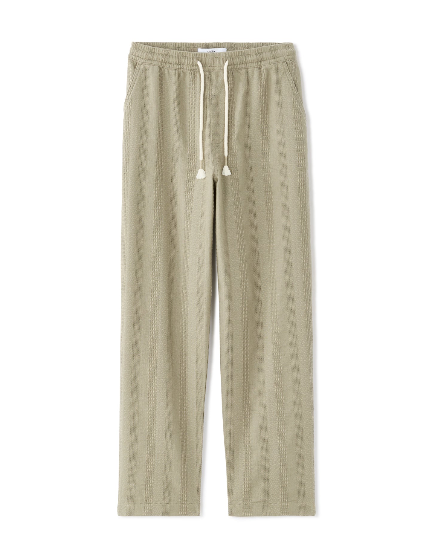 Straight Fit 100% Cotton Solid Casual Trouser - Khaki